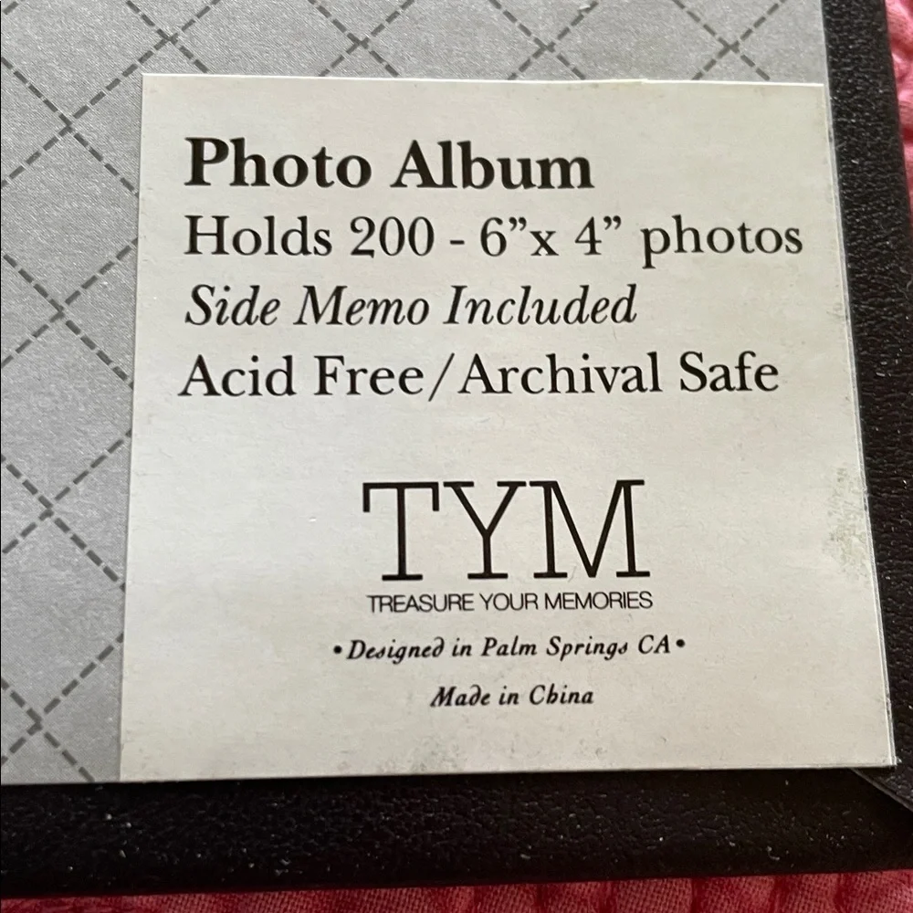 New Black Photo Album with White embroidered Stitching & cover photo display